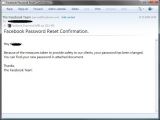 Sample of the fake Facebook password reset confirmation emails