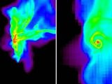 Simulation of the collapse of a gas cloud into a massive star