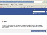 Phishing URL blocked by Facebook