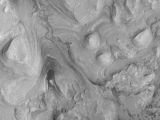 This is a detail showing the edge of Gale Crater on Mars