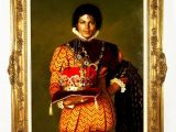 Oil painting of Michael Jackson in Elizabethan dress