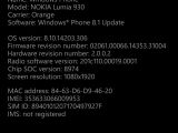 Current OS version on Lumia 930