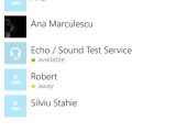 Skype for Windows Phone contact list