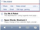 Google Reader receives a new mobile interface