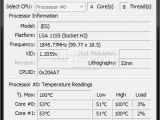 Intel Sandy Bridge mobile notebook CPU temperature idle