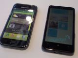 HTC HD7 next to Samsung Galaxy S