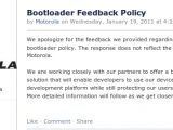Motorola set to change its bootloader policy