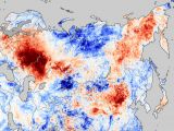 This map shows temperature anomalies for the Russian Federation from July 20–27, 2010, compared to temperatures for the same dates from 2000 to 2008