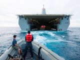 The Orion spacecraft was carried to shore by the USS Anchorage