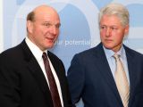 Microsoft CEO Steve Ballmer and former president Bill Clinton
