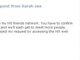 Fake friend invitation e-mail