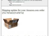 Fake Amazon shipment email