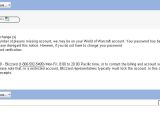 Sample of WoW account phishing email