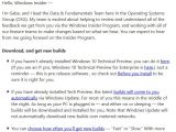The email sent to Windows Insider Program users recently
