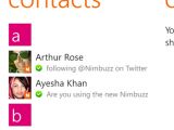 Nimbuzz for Windows Phone (screenshot)
