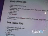 Nokia 600 and 500 specs sheets