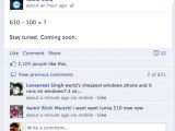 Nokia India Facebook account (screenshot)