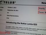 Nokia Lumia 625 at TELUS on October 3