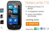 Nokia Lumia 710 "Coming Soon" page