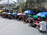 People waiting in line for Nokia Lumia 800's launch in Singapore