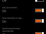 HERE Maps for Windows Phone settings