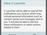 Z Launcher Notifications access