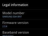 Samsung Captivate "About Phone" screenshot