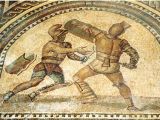 Roman mosaic:Gladiator fight