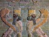 Ahura Mazda and two gods with lion bodies