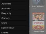 Popcorn Time: You can access movie categories from the sidebar