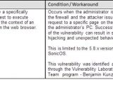 SonicWall SonicOS 5.8.1.8 vulnerability