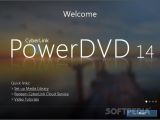 The welcome screen of PowerDVD