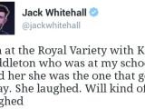 Jack Whitehall makes fun of the reaction of his joke on the Prince
