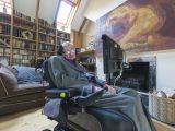 Professor Stephen Hawking in his library at home.