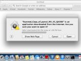 OS X warns users that the file they're about to open is an application