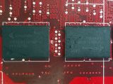 The Qimond memory chips on the Radeon graphics card