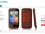 Red HTC Desire S at Vodafone UK