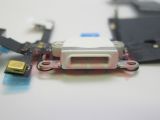 Close-up of the iPhone 5 (white version) dock connector