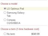 LG Optimus Pad price options
