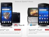 Sony Ericsson Xperia arc and Play pre-order page