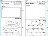 Sketch showing possible virtual keyboard for Samsung Glass
