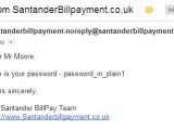 Santander stores passwords in clear text
