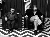 Actor Michael J. Anderson and David Lynch on the set of “Twin Peaks”
