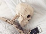 The skeleton even has her own phone