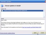 Uncheck Windows Genuine Advantage Notification in Automatic Updates window