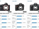 Sony A7R score compared to Nikon D800 and D800E