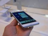 The Xperia Z3, Sony's current flagship smarpthone (front angle)