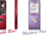 Sony Ericsson W350 in Turbo Red and Wisteria Purple