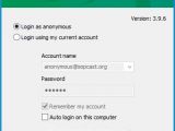 Log in anonymous or with an account